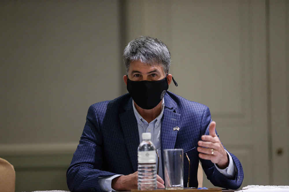 United State Ambassador to Malaysia Brian D. Mcfeeters speaks to the press during a press conference at Eastern & Oriental Hotel in Kuala Lumpur on November 9, 2021. u00e2u20acu201d Picture by Sayuti Zainudin