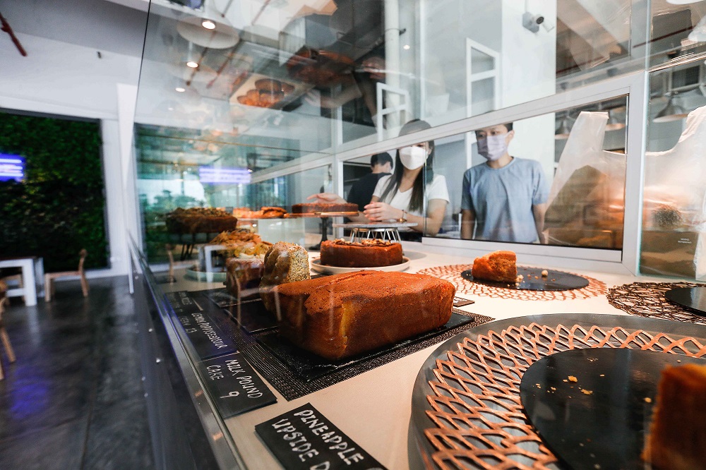 A variety of cakes are available for customers to choose from at the new Crumbz Cafe. 