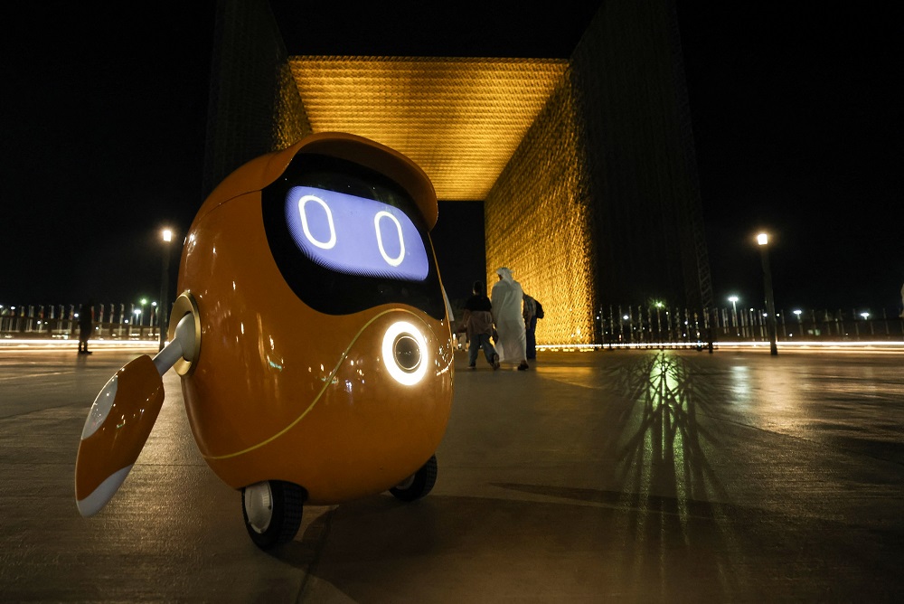 A robot is pictured during the Expo 2020, in the Gulf emirate of Dubai.  u00e2u20acu201d AFP pic