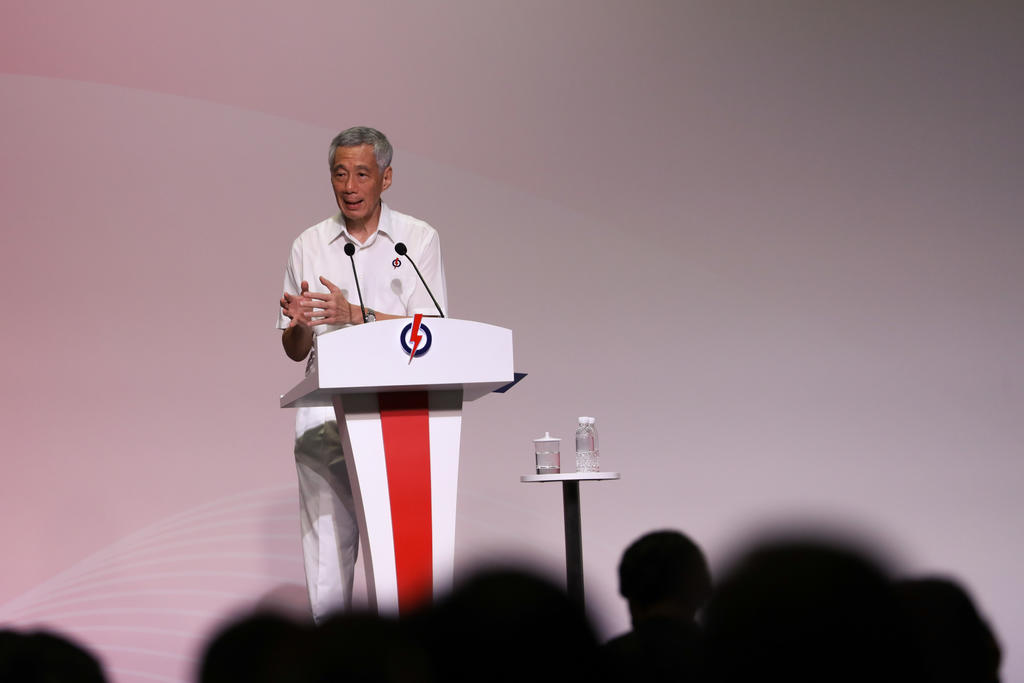 PM Lee speaking at the PAP Convention 2021 at Suntec City, November 28, 2021. u00e2u20acu201d TODAY pic
