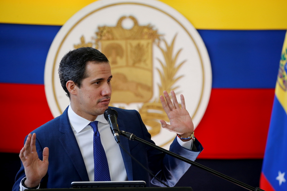 Venezuela's opposition leader Juan Guaido gestures as he addresses the media the day after regional and local elections, in Caracas, Venezuela November 22, 2021. u00e2u20acu201d Reuters pic 