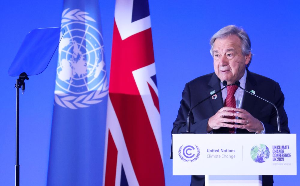 UN Secretary General Antonio Guterres speaks at the UN Climate Change Conference (COP26), in Glasgow November 11, 2021. u00e2u20acu201d Reuters picnn
