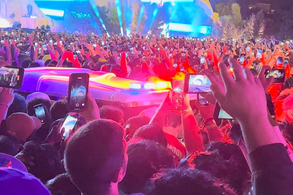 An ambulance is seen in the crowd during the Astroworld music festival in Houston, Texas, US, November 5, 2021 in this still image obtained from a social media video on November 6, 2021. u00e2u20acu201d Courtesy of Twitter @ONACASELLA /via Reuters
