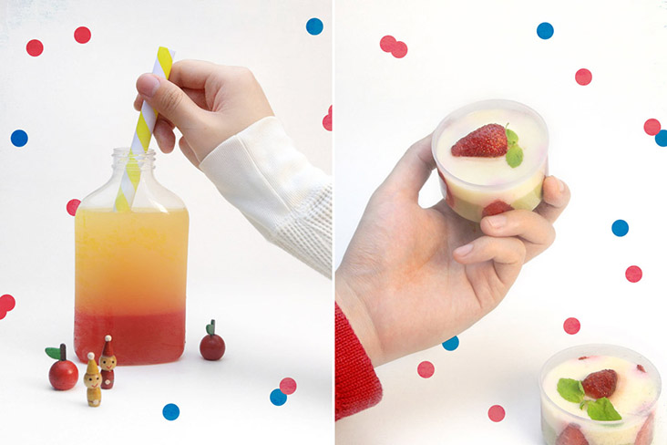 Every Christmas Bento set comes with a drink (Hinode Sunrise) and a dessert (Merry Berry Pudding).
