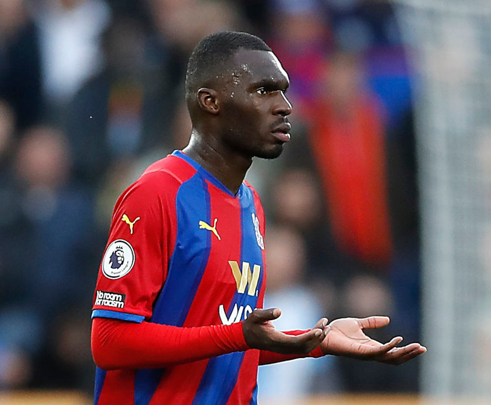 Crystal Palaceu00e2u20acu2122s Christian Benteke reacts after his second goal was disallowed after a VAR review in a match against Newcastle United at Selhurst Park, London, October 23, 2021. u00e2u20acu201d Reuters pic 