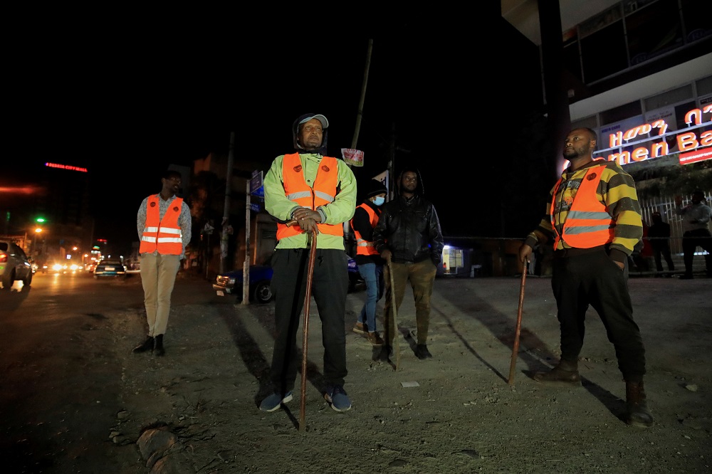 Unarmed vigilantes stand guard at a neighbourhood in Bole following Ethiopian Prime Minister Abiy Ahmed's call for citizens to protect their areas from Tigray People's Liberation Front (TPLF), in Addis Ababa, Ethiopia, November 19, 2021. u00e2u20acu2022 Reuters pic