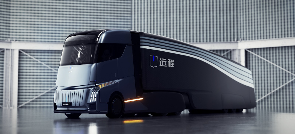 The Homtruck is billed as an intelligent electric truck from Chinau00e2u20acu2122s Geely Auto Group. u00e2u20acu201d Picture courtesy of Geely via ETX Studio