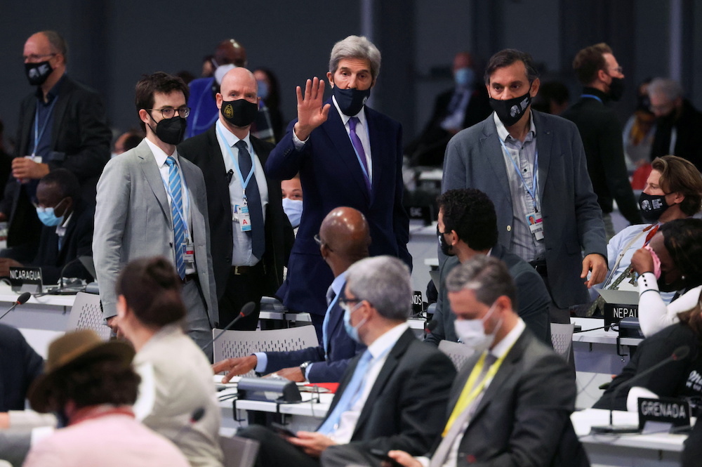 US climate envoy John Kerry gestures during the UN Climate Change Conference (COP26) in Glasgow, Scotland, Britain November 13, 2021. u00e2u20acu2022 Reuters pic