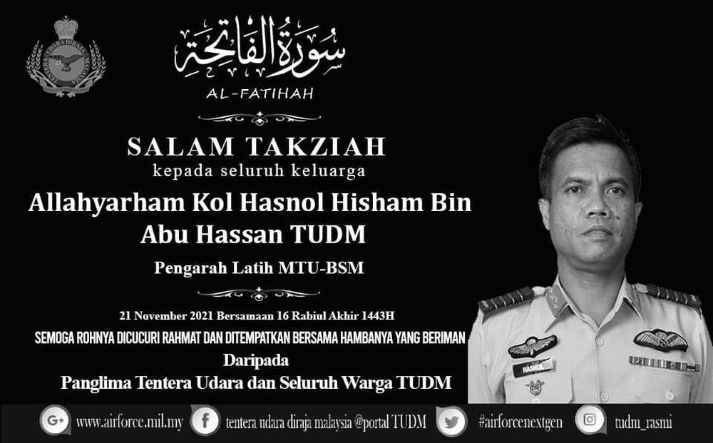 Hasnol Hisham died at 10.58pm Seattle after falling unconscious during the Airman to Airman Talks programme at Camp Murray Seattle, Washington. u00e2u20acu201d Picture via Facebook