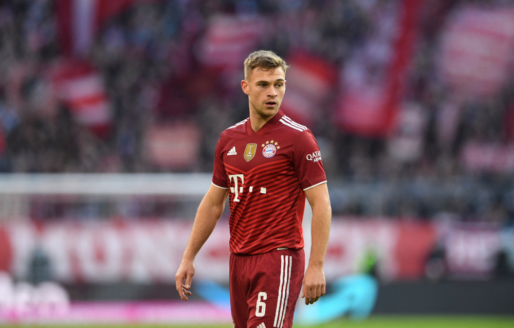 Bayern Munich midfielder Joshua Kimmich is pictured during the German first division Bundesliga football match between FC Bayern Munich and SC Freiburg in Munich, southern Germany, November 6, 2021. u00e2u20acu201d AFP picn