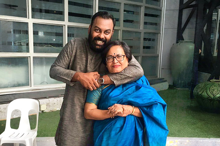Family time: Suresh Gnanasekaran and his mother, Auntie Manchula.