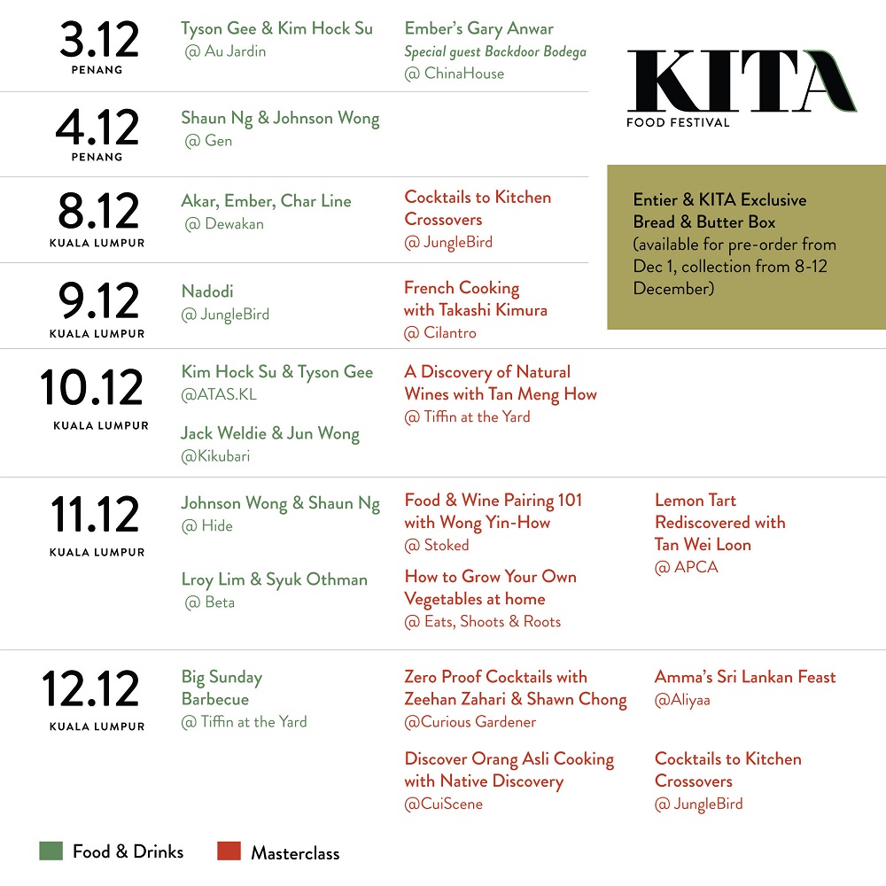 You can book various events and masterclasses running in December at Kita Food Festival. ― Picture courtesy of Kita Food Festival