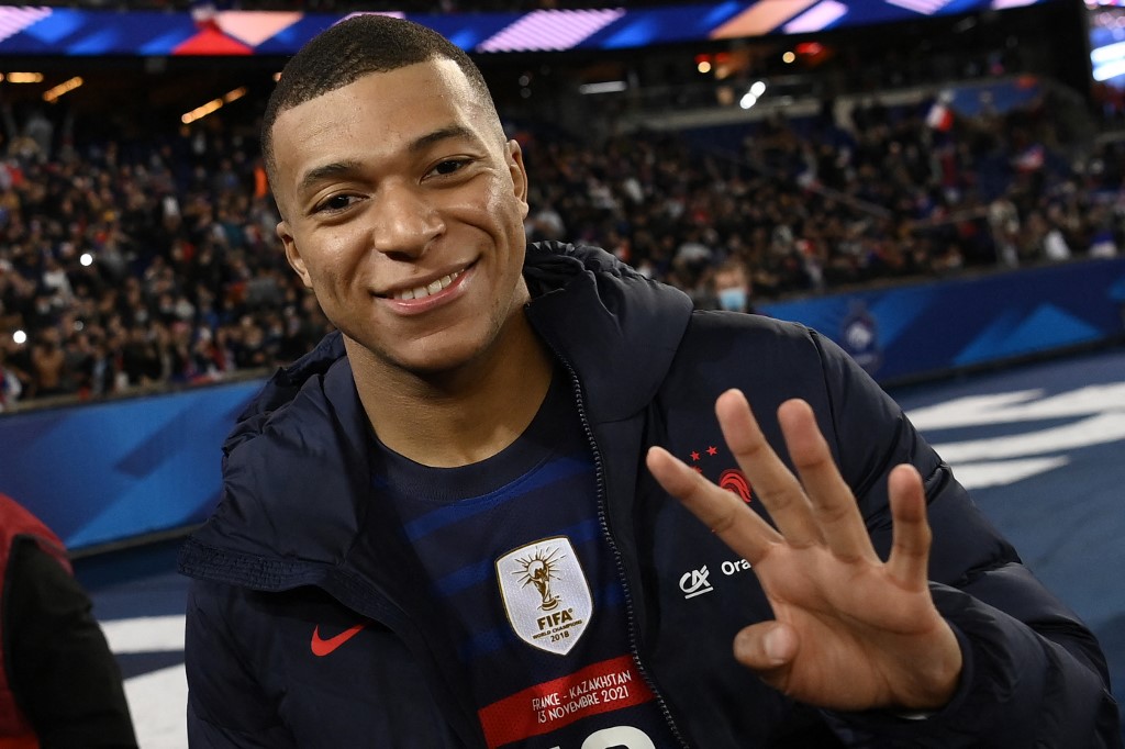 Franceu00e2u20acu2122s forward Kylian Mbappe reacts at the end of the Fifa World Cup 2022 qualification match between France and Kazakhstan at the Parc des Princes stadium in Paris, on November 13, 2021. u00e2u20acu201d AFP pic
