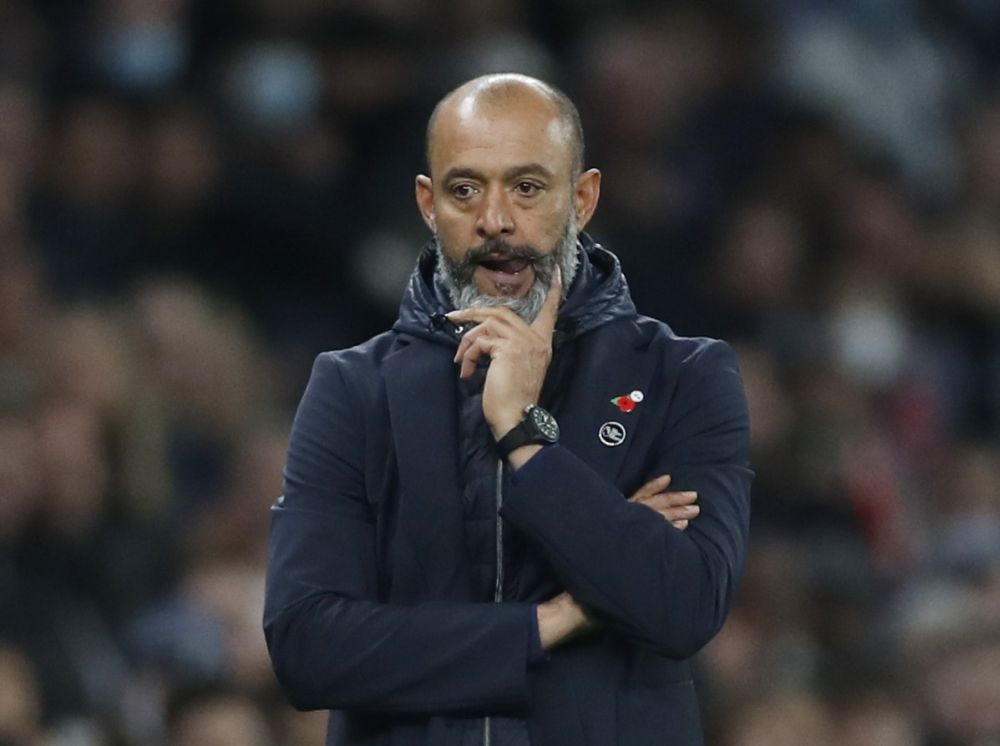 Tottenham Hotspur manager Nuno Espirito Santo looks on during the game against Manchester United at the Tottenham Hotspur Stadium, London October 30, 2021. u00e2u20acu201d Reuters picnn