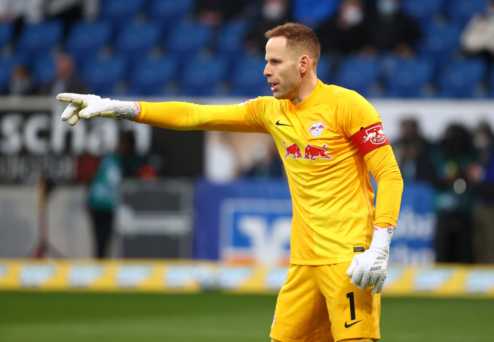 RB Leipzigu00e2u20acu2122s Peter Gulacsi in action in a match against Hoffenheim at PreZero Arena in Sinsheim, Germany, November 20, 2021. u00e2u20acu201d Reuters picn