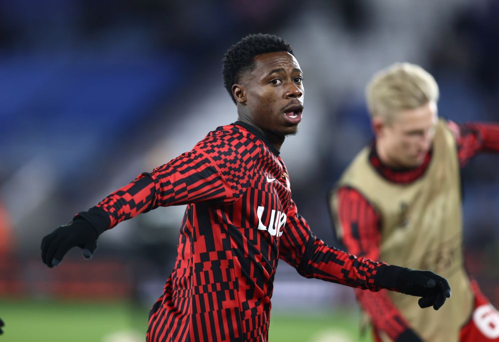 Spartak Moscow's Quincy Promes during the warm up before the match against Leicester City at the King Power Stadium at Leicester November 4, 2021. u00e2u20acu201d Reuters pic