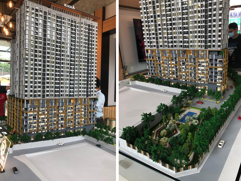 A model of the proposed Seapark Residences… the park within the complex is the one Sea Park residents are asking for access to.  — Picture courtesy of A Better Sea Park 