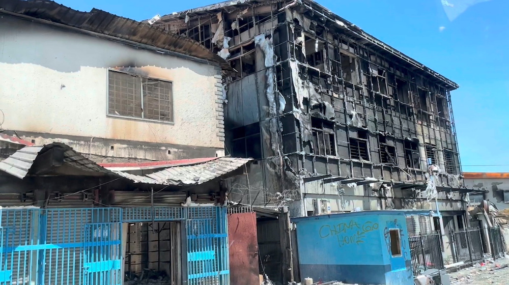 A destroyed building is pictured after days of unrest in Honiara, Solomon Islands November 27, 2021 in this still image obtained from a video. u00e2u20acu201d Reuters picnn