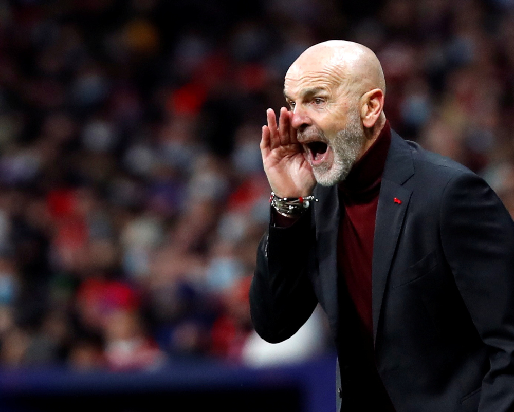 AC Milan coach Stefano Pioli reacts during the Champions League Group B match against Atletico Madrid at Wanda Metropolitano, Madrid, Spain, November 24, 2021. u00e2u20acu201d Reuters pic 