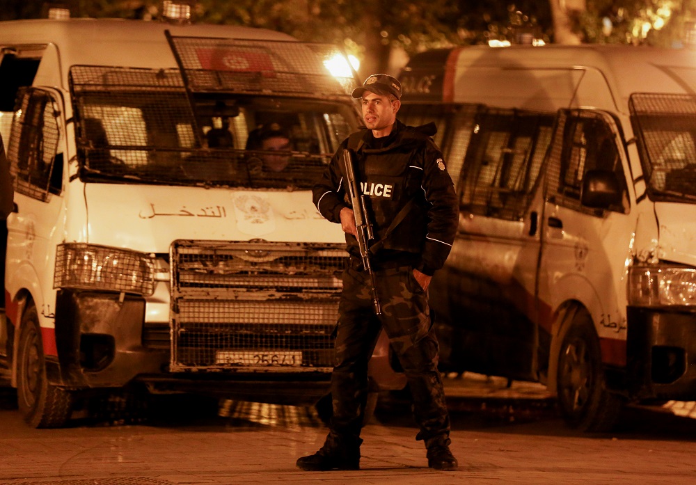 A police officer stands guard near the interior ministry in Tunis, Tunisia November 26, 2021. u00e2u20acu2022 Reuters pic