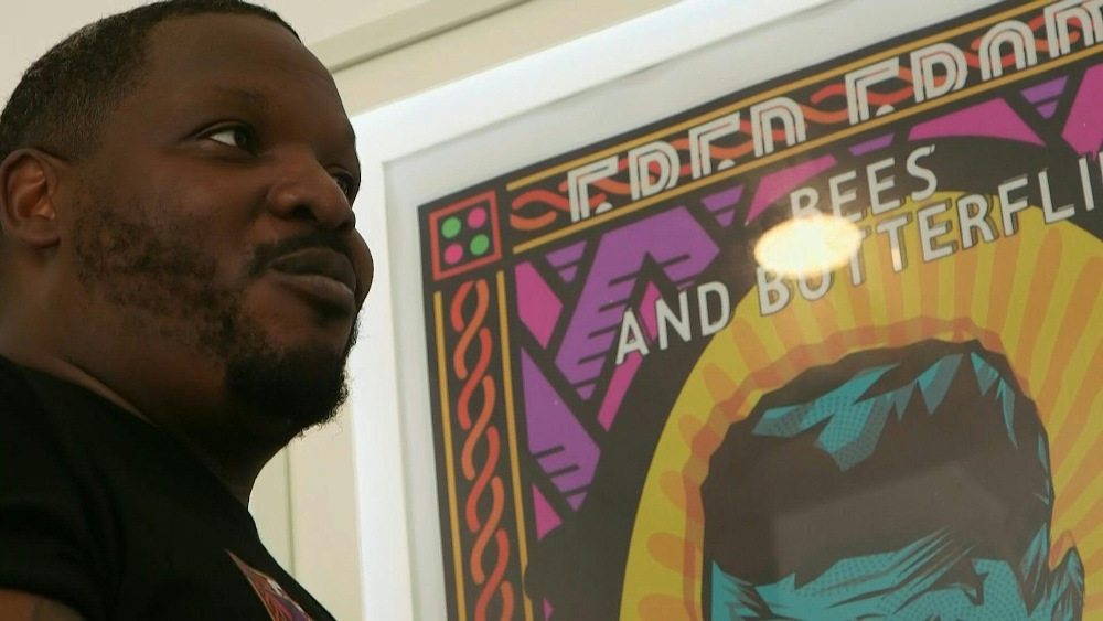 Franco-Cameroon artist Fred Ebami explores African icons in pop-art. u00e2u20acu201d AFP pic