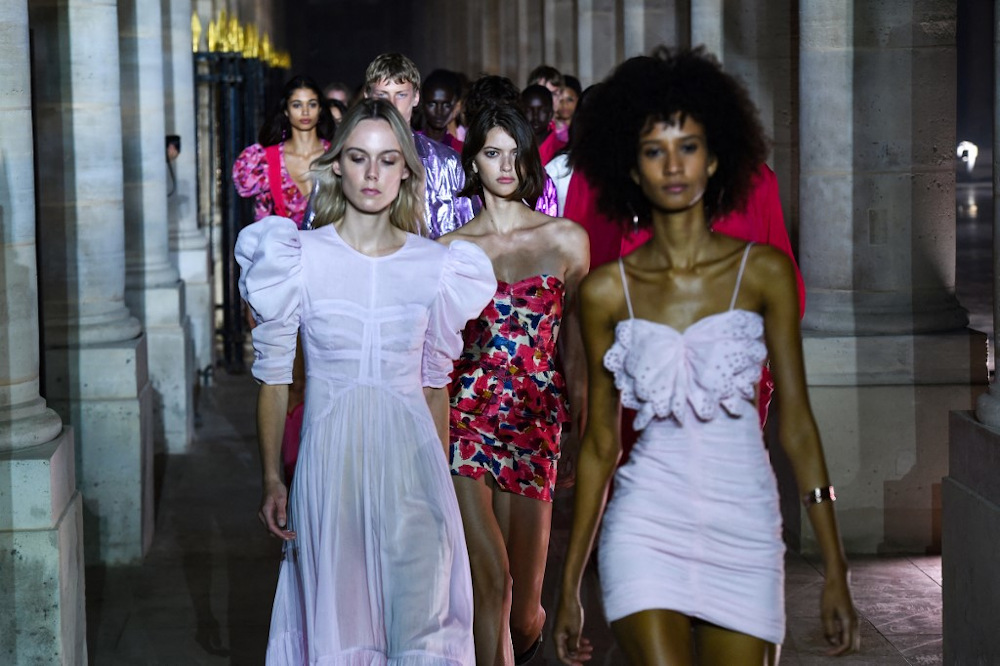 Models present a creation by Isabel Marant during the Womenswear Spring Summer 2021 as part of the Fashion Week in Paris on October 01, 2020. u00e2u20acu201d AFP pic