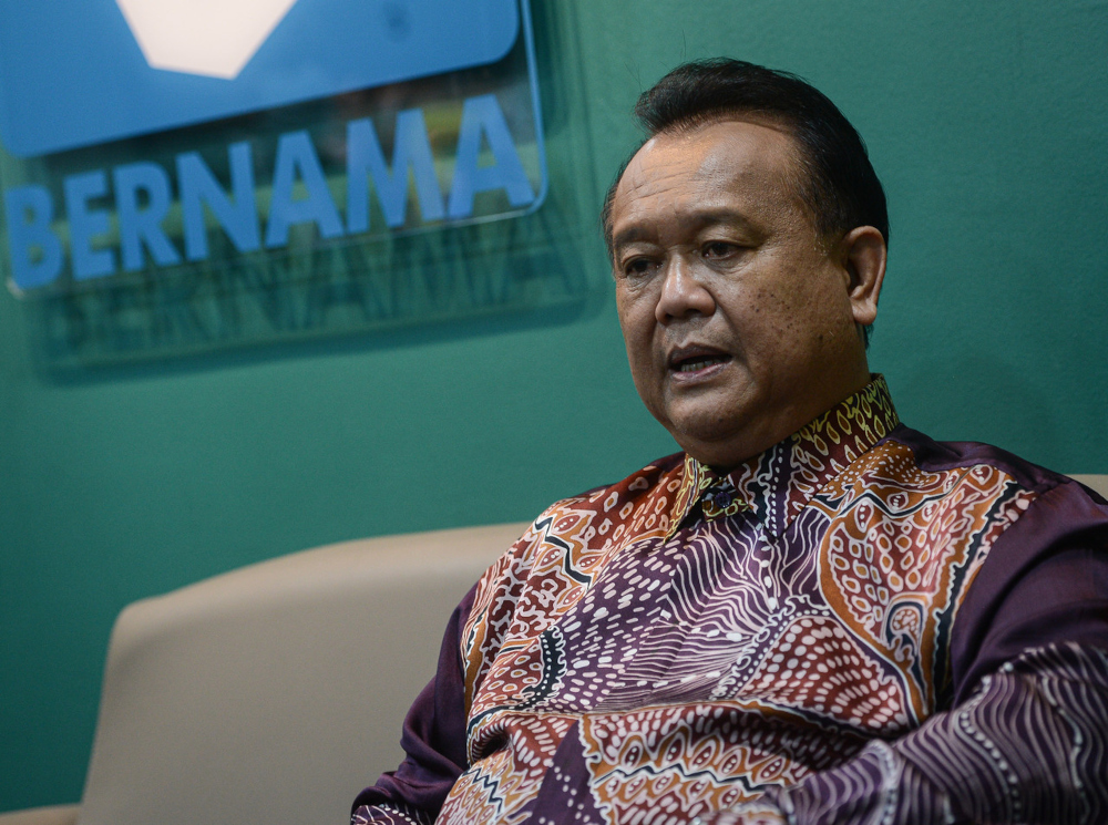 Domestic Trade and Consumer Affairs Minister Datuk Seri Alexander Nanta Linggi speaks during an interview at Wisma Bernama, November 25, 2021. u00e2u20acu201d Bernama pic 