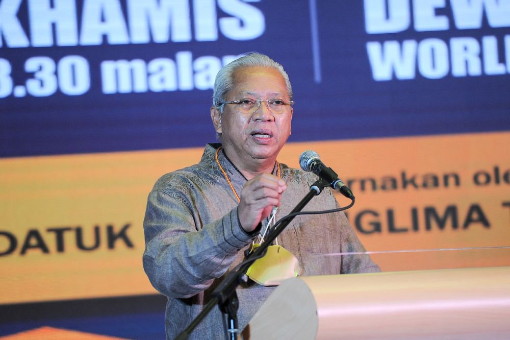 Tan Sri Annuar Musa delivers a speech during a Finas event at the World Trade Centre Kuala Lumpur November 11, 2021. u00e2u20acu201d Bernama pic