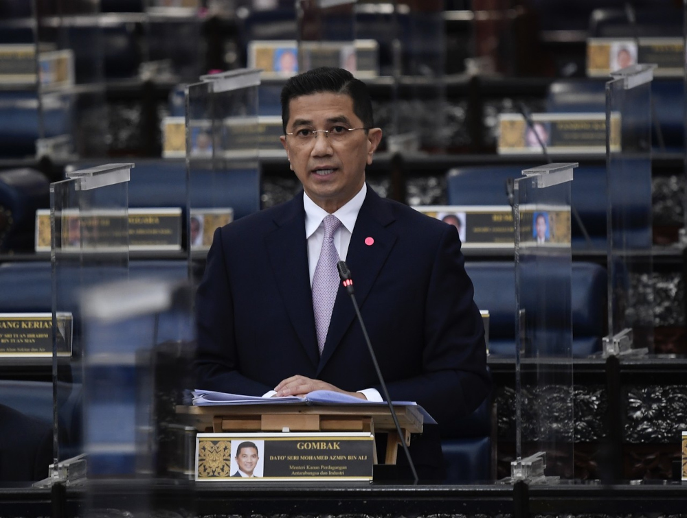 Senior Minister of International Trade and Industry Datuk Seri Mohamed Azmin Ali during the winding-up session of the Supply Bill 2022 at the policy level in Parliament, November 15, 2021. u00e2u20acu201d Bernama pic 