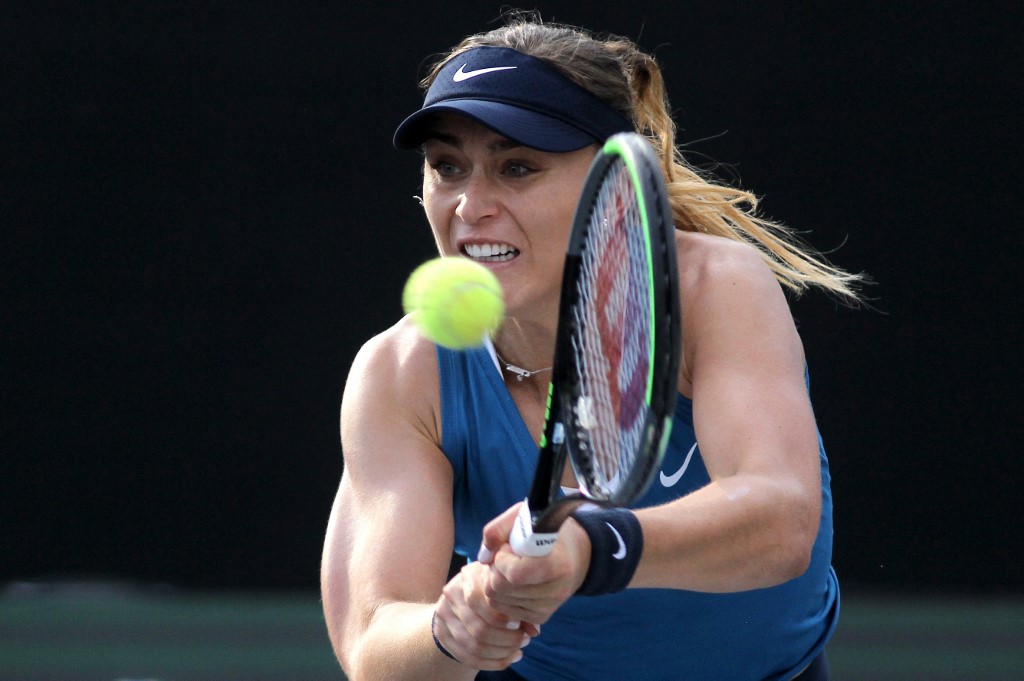 Spainu00e2u20acu2122s Paula Badosa returns the ball to Greeceu00e2u20acu2122s Maria Sakkari during the 2021 WTA Finals Tournament womenu00e2u20acu2122s singles match in Zapopan, Mexico, November 13, 2021. u00e2u20acu201d AFP pic