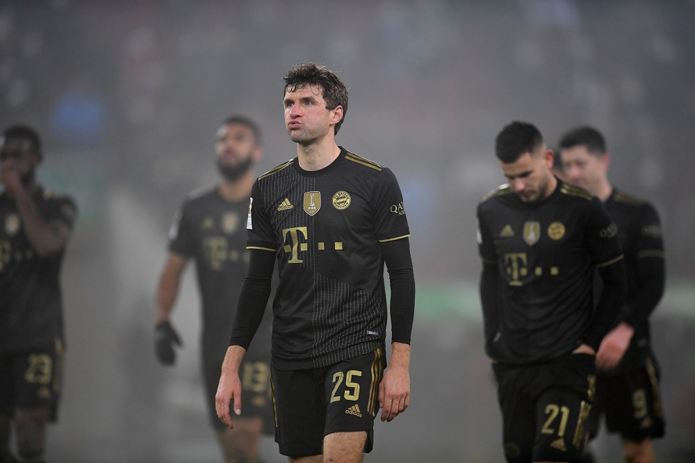 Bayern Munich's Thomas Muller looks dejected after the match against Augsburg November 20, 2021. u00e2u20acu2022 Reuters pic
