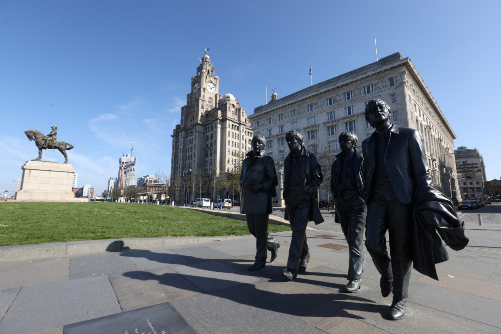 A statue of The Beatles is seen in Albert Dock, Liverpool, Britain, April 14, 2020. u00e2u20acu201d Reuters pic 