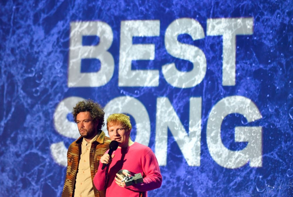 Ed Sheeran wins Best Song award during the MTV Europe Music Awards in Budapest, Hungary, November 14, 2021. u00e2u20acu201d Reuters pic