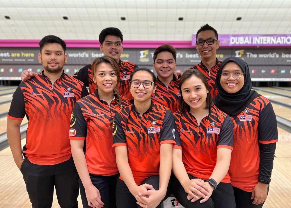 National bowlers are pictured at the International Bowling Federation Super World Championships in Dubai November 15, 2021. u00e2u20acu201d Picture via Facebook