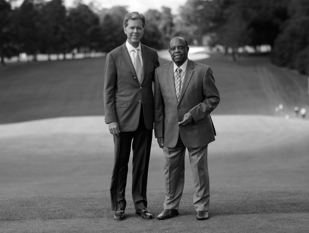 Chairman of Augusta National Golf Club Fred Ridley poses with Lee Elder, the first African-American to play in the Masters, at Augusta National Golf Club, Augusta, Georgia, US, November 9, 2020. u00e2u20acu201d Reuters pic