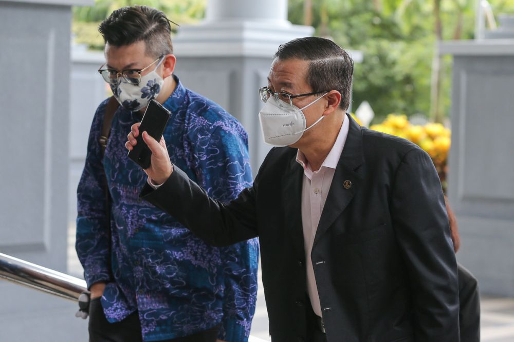 Lim Guan Eng arrives at the Kuala Lumpur High Court November 11, 2021. u00e2u20acu201d Picture by Yusof Mat Isa