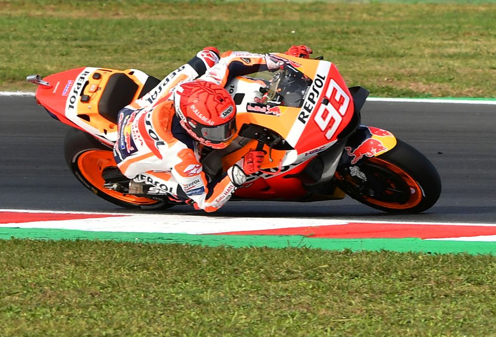 Repsol Honda's Marc Marquez in action during the Emilia Romagna Grand Prix in Misano, Italy October 24, 2021. u00e2u20acu201d Reuters pic
