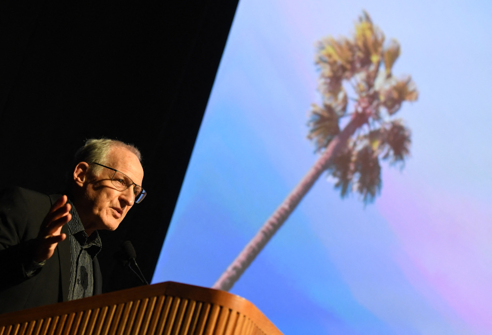 US director Michael Mann speaks at the North American premiere of u00e2u20acu02dcBetween Two Worldsu00e2u20acu2122 opening night of Colcoa French film festival at the Directors Guild of America (DGA) in Los Angeles, November 1, 2021. u00e2u20acu201d AFP pic 