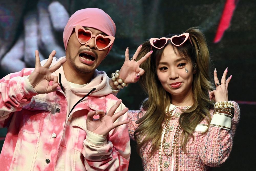 Malaysian rapper Wee Meng Chee (left), known by his stage name Namewee, and Taiwan-based Australian singer Kimberley Chen. u00e2u20acu201d  AFP pic
