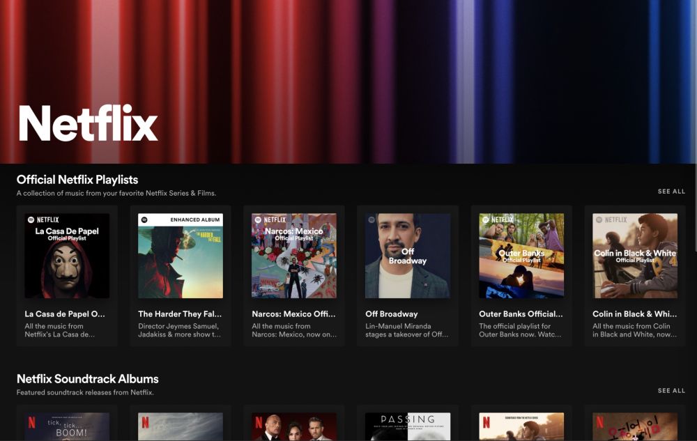 Netflix has teamed up with Spotify to create a new hub on the audio-streaming platform. u00e2u20acu201d Picture via ETX Studio