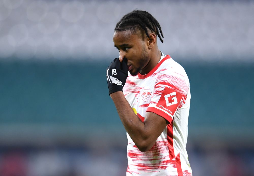 RB Leipzig's Christopher Nkunku looks dejected after the match against Bayer Leverkusen at the Red Bull Arena, Leipzig November 28, 2021. u00e2u20acu201d Reuters picnn