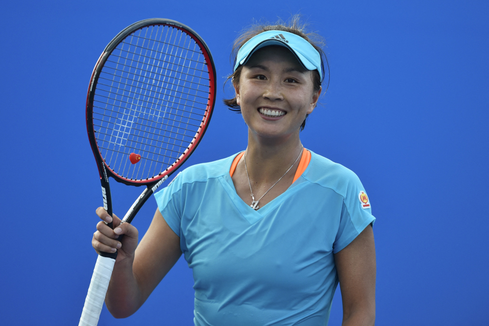 Chinau00e2u20acu2122s Peng Shuai celebrates her win against Daria Kasatkina of Russia during their womenu00e2u20acu2122s singles first round match on day one of the Australian Open tennis tournament in Melbourne. January 16, 2017. u00e2u20acu201d AFP pic 