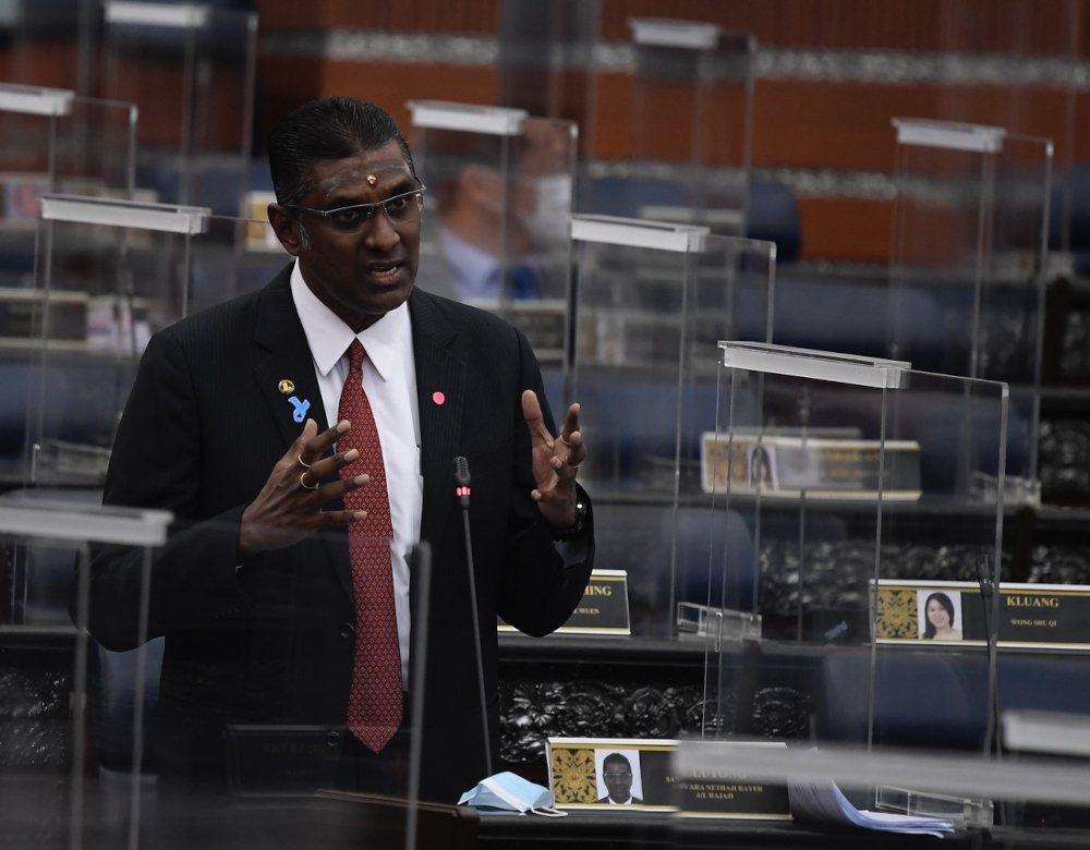 Jelutong MP RSN Rayer speaks during the Debate on Budget 2022 at the Committee Stage at the Dewan Rakyat, November 24, 2021. u00e2u20acu201d Bernama pic 