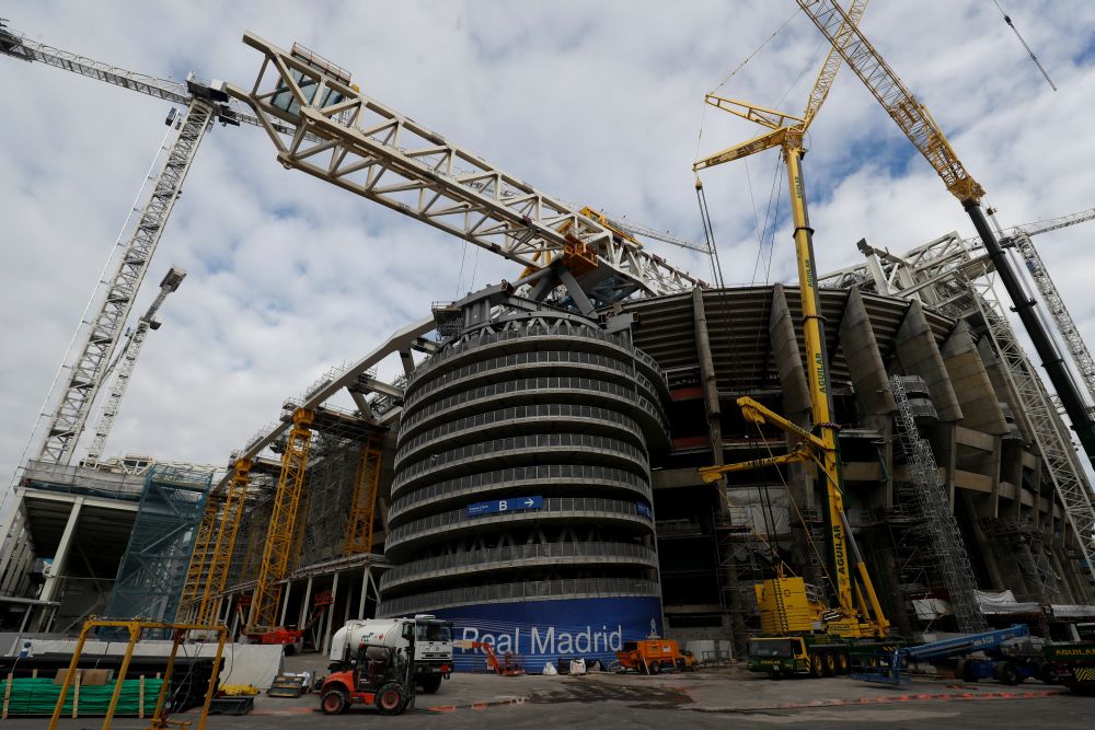 Real Madrid's Santiago Bernabeu stadium undergoes renovation work in Madrid November 18, 2021.u00e2u20acu2022 Reuters pic