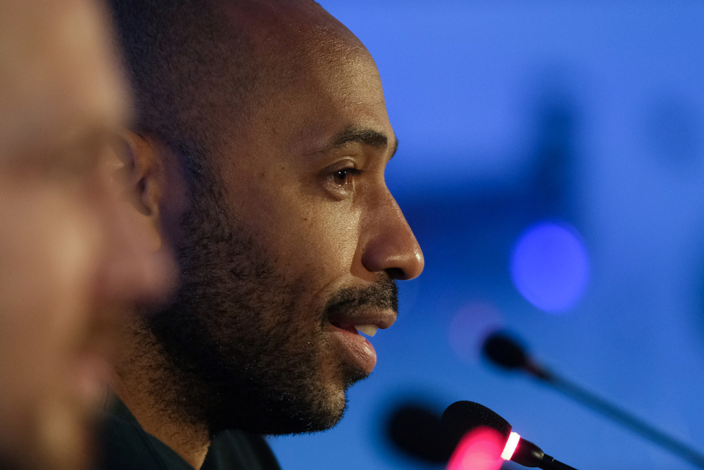 Belgium national football team assistant coach Thierry Henry speaks at a news conference during the Web Summit, Europeu00e2u20acu2122s largest technology conference, in Lisbon, Portugal, November 2, 2021. u00e2u20acu201d Reuters picnn