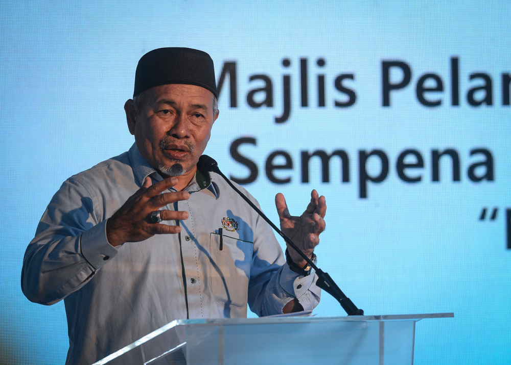 Environment and Water Minister Datuk Seri Tuan Ibrahim Tuan Man gives a speech when opening the Indah Water Konsortiumu00e2u20acu2122s Sewerage Gallery in conjunction with World Toilet Day 2021, in Kuala Lumpur, November 22, 2021. u00e2u20acu201d Bernama pic 
