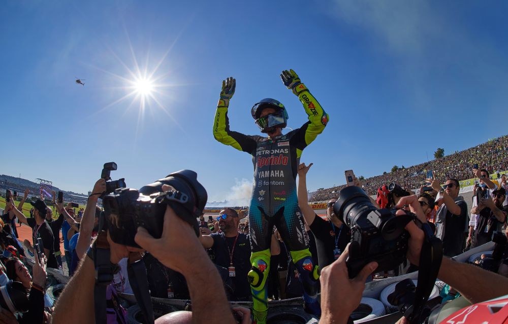 Petronas Yamaha SRT's Valentino Rossi reacts after competing in his last ever race at the Valencia Grand Prix November 14, 2021. u00e2u20acu201d Reuters pic