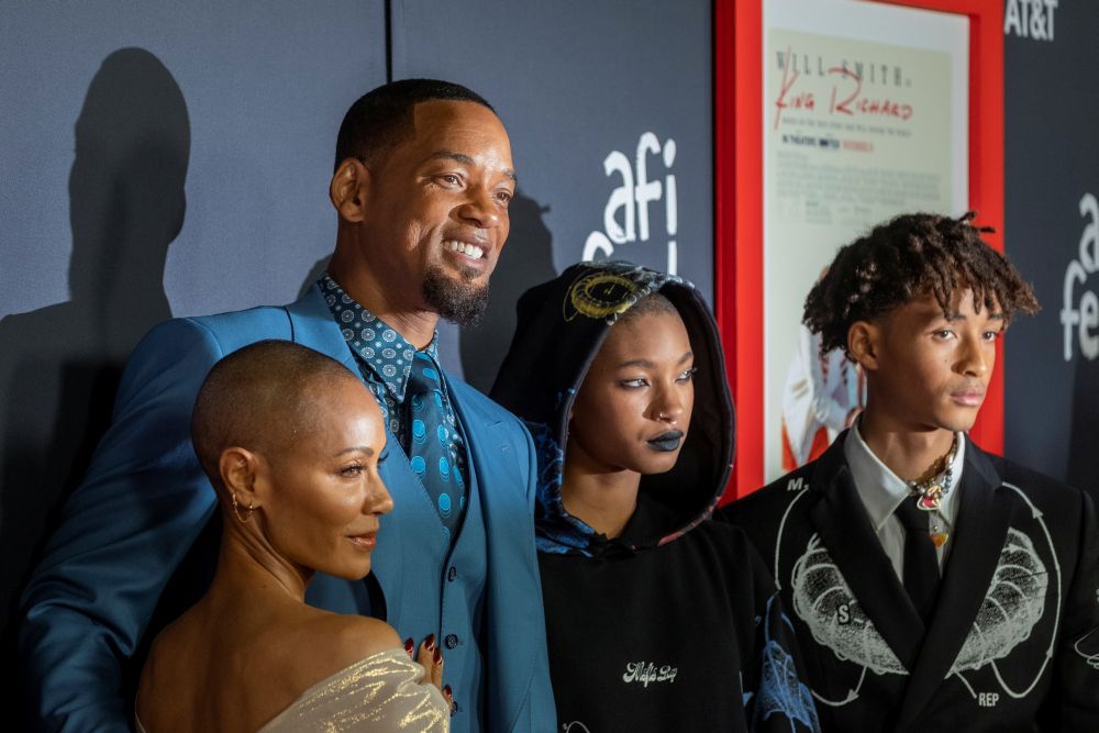 nJada Pinkett Smith, Will Smith, Willow Smith and Jaden Smith attend the 2021 AFI Fest Closing Night Premiere screening for u00e2u20acu02dcKing Richardu00e2u20acu2122 at TCL Chinese theatre in Los Angeles, CaliforniaNovember 14, 2021. u00e2u20acu201d  Reuters picn