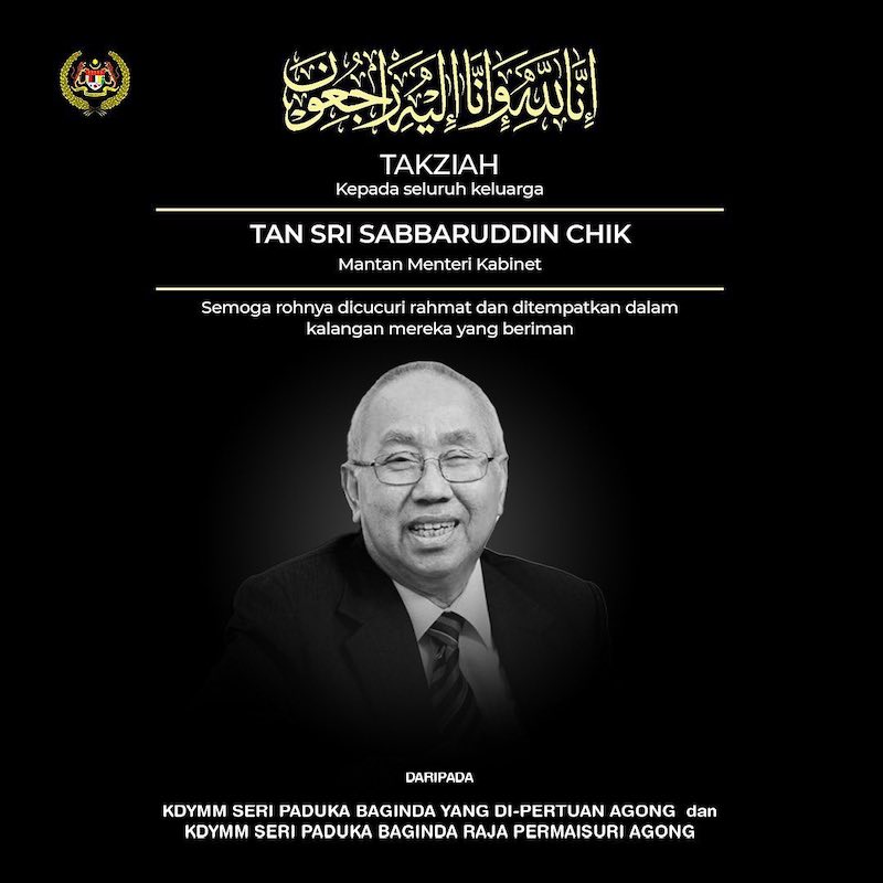 The Agong and Raja Permaisuri's condolences were posted on Istana Negara's Facebook page. u00e2u20acu201d Picture courtesy of Facebook
