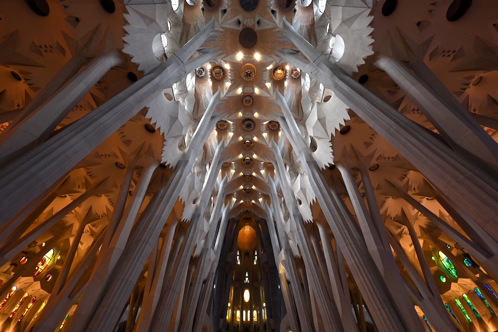 This photograph shows a general interior view of the Sagrada Familia basilica in Barcelona 1 December, 2021. u00e2u20acu201d AFP pic